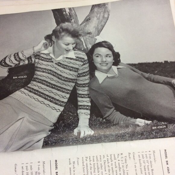 Knitted Classics By Botany Vol VI Family Sweaters Afghans Knitting Designs 1942 - Picture 4 of 10